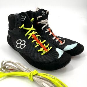 RUDIS Colt 2.0 Wrestling Shoes Mens 12 Black Lace Up Boxing MMA Black Sneaker